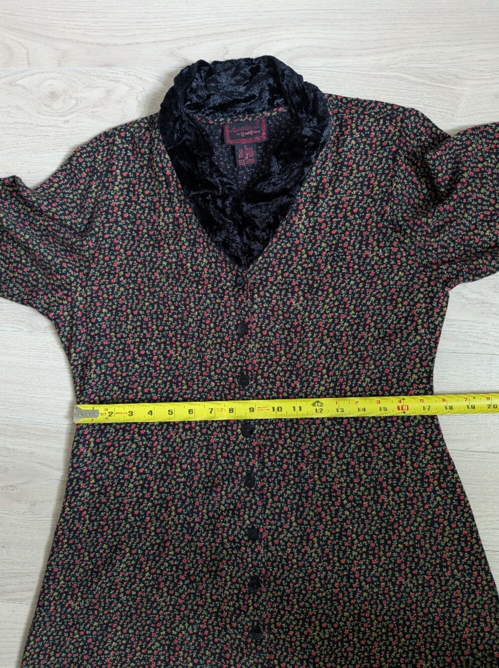 Vintage April Cornell Velvet Collar Prairie Duster Dress - Picture 13 of 15